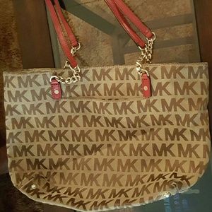 Red and Tan Michael Kors Purse